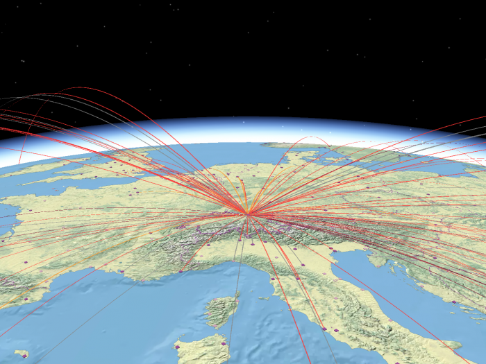 Sched­uled flights: passen­gers trans­ported on inter­na­tional flight routes